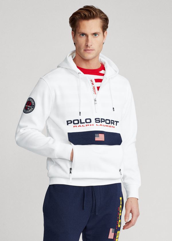 Sudaderas Con Capucha Polo Ralph Lauren Hombre Blancos - Polo Sport Double-Knit - BMEJO1764